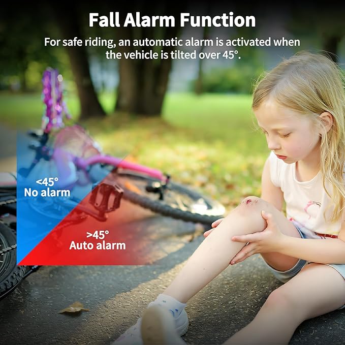 WSDCAM 113dB Wireless Bike Alarm with Remote, Rechargeable Bicycle Alarm System Anti Theft, IP65 Waterproof, 3 Volume Bike Alarms for E-Bikes, Motorcycles, Scooter, Outdoor Riding and Cycling Safety