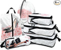 6 Pcs Compression Packing Cubes for Travel, Waterproof Luggage Organizer Washable Storage Bags Set - Packaging Cubes for Backpack Travel and Carry-Ons