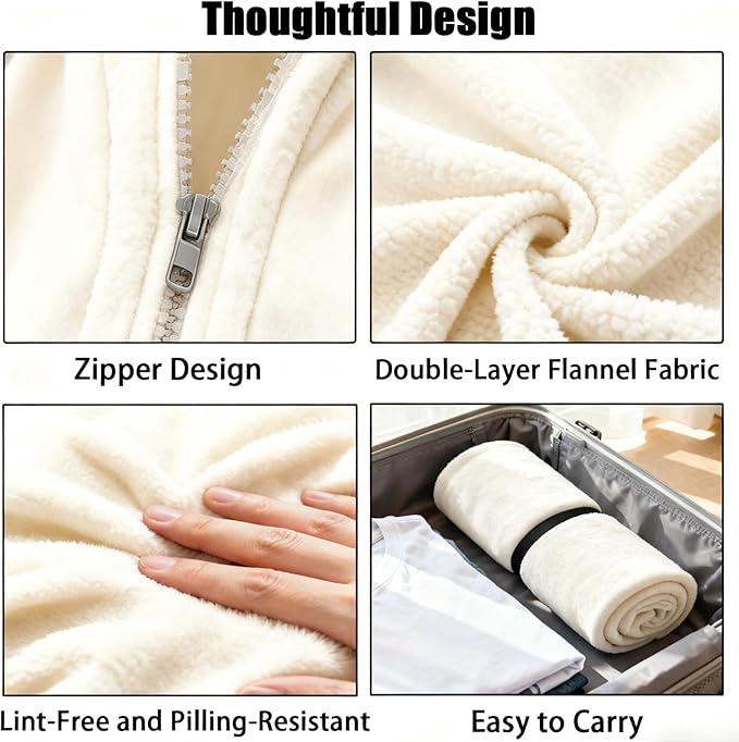SNZ Wearable Blanket for Womens and Mens, Comfy Flannel Poncho, Snuggie Warm Shawl Wraps for Women, Birthday Gift Ideas