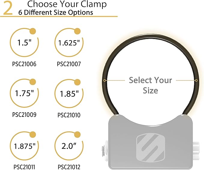 Scosche PSM31001 BaseClamp Action Camera Mount for Motorcycles and Powersport Vehicles