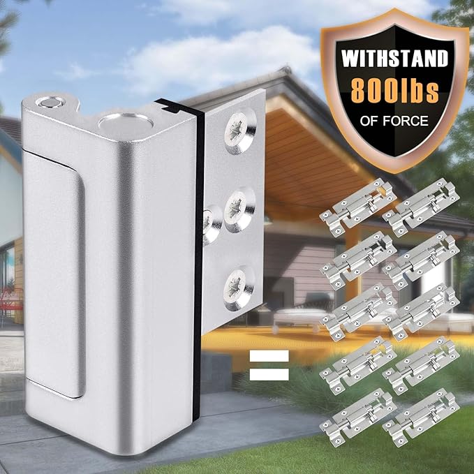 Door Reinforcement Lock, 5PACK Home Security Door Lock Withstands 800 lbs, Childproof Top Door Lock Latch for Toddlers Safety, Inside Night Defender for Inward Swinging Doors