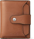 BOSTANTEN Women Leather Wallet RFID Blocking Small Bifold Zipper Pocket Wallet Card Case Purse with ID Window