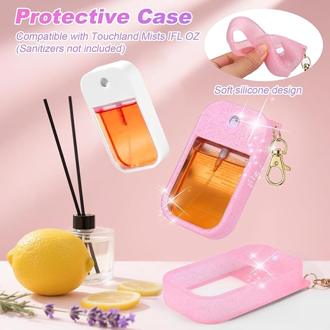 Silicone Case Compatible with Touchland Hand Sanitizer Spray, Protective Case for Power Mist and Glow Mist 1 fl oz