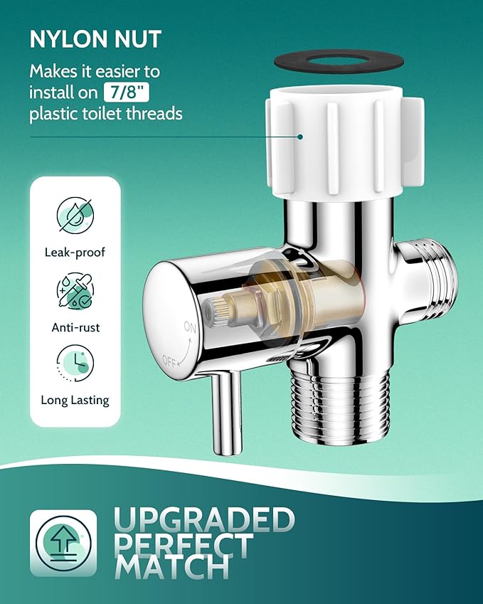 Handheld Toilet Bidet Sprayer for Toilet-Adjustable Water Pressure Control with Bidet Hose for Feminine Wash, Stainless Steel Brushed Nickel Cloth Diaper for Baby Wash (Stainless Steel, 3 Pack)