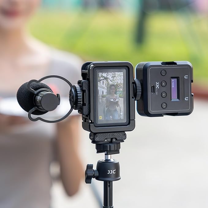 JJC Osmo Action 6 Cold Shoe Expansion Kit for DJI Osmo Action 6 / Nano Accessories, Quick-Release Cold Shoe Extension Adapter Ports Compatible with Action6, Heavy Duty Nylon Hot Shoe Mount Base