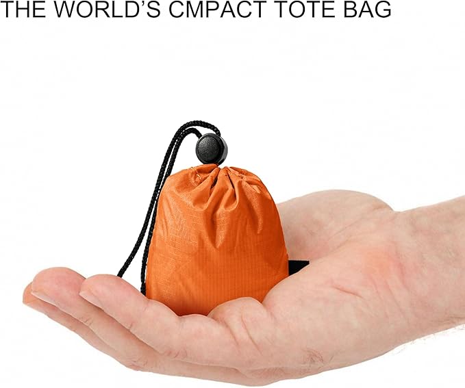 KALIDI Compact Tote Shopping bag Lightweight Foldable Tiny Reusable Grocery Shoulder Bag Crossbody
