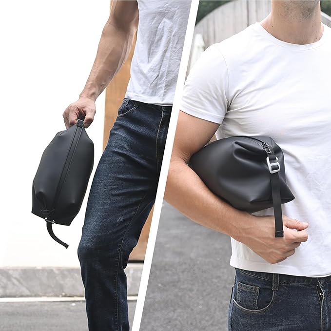 6"x 11" 6L Large Silicone Toiletry Bag,Waterproof Leakproof Foldable Travel Organizer,Dopp Kit Alternative for Men & Women,Grey