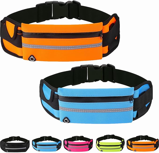 Anti-theft Invisible Waist Bag, Anti-Theft Money Belt Multifunctional Outdoor Sports Waist Bag, for Outdoor Running (Blue+Orange)