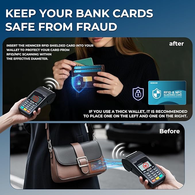 NEW RFID Blocking Card, 18 Pack Fuss Protection for Entire Wallet Shield, Credit Card Protector NFC Bank Debit Blocker, Identity Theft Prevention for Passport Travel Security (18)