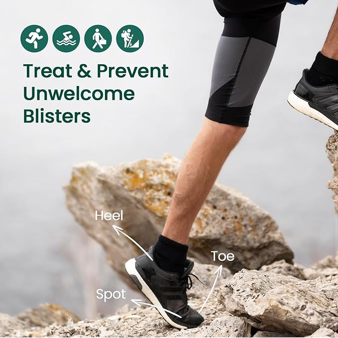 Welnove Gel Blister Bandages for Feet - 21ct Blister Cushion for Heel, Toe - Water-Resistant Hydrocolloid Bandages - Blister Pads for Prevention & Recovery (Toe Pack)