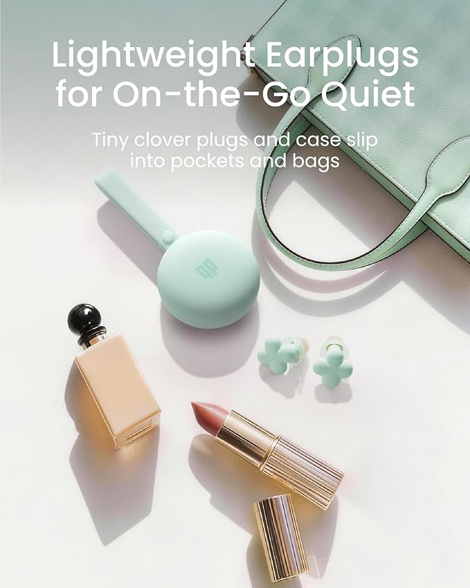Bloom Ear Plugs for Small Ear Canals – Ultra-Comfy Patented Qufits Tips, Noise Cancelling, Reusable Silicone Earplugs for Sleeping, Study, Travel – Stylish Feminine Design (Aqua)