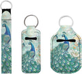 Suobstales 3Pcs Travel Bottles Keychain Holder Set,Travel Bottle Sleeves+Neoprene Chapstick Holders+Lanyard Keychain