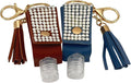 2 Pcs 1oz Bling Travel Bottle Case with Keychain, Travel Bottles for Alcohol, Hand Soap, Refillable Containers Portable