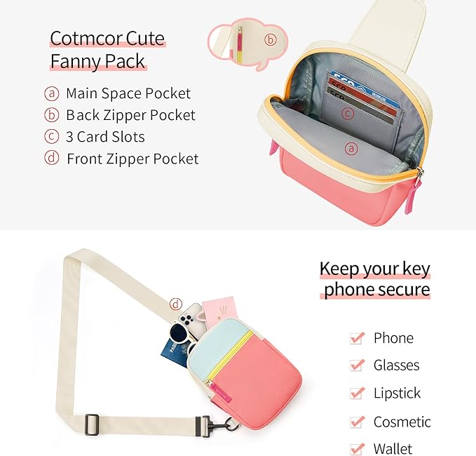 Mothers Day Gifts for Daughter, Birthday Graduation Gifts for 8 9 10 11 12 Year Old Teens Girls Her,Fanny Pack Sling Crossbody Bag Belt Bags Purse, Preppy Teen Girl Gift Trendy Stuff Travel Essentials