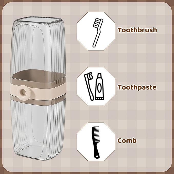 2 Pack Travel Toothbrush Holder, Toothbrush Holders Travel Set with OPP Bag, Compact and Lightweight Design for Easy Carrying, Durable Plastic Material