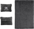 Travel Blanket and Pillow-2-in-1, Ultra-Soft&Compact, Airplane Blanket with Hand Luggage Belt and Backpack Clip,Travelers Accessories Gifts, 61x43 Inches（Dark Gray）