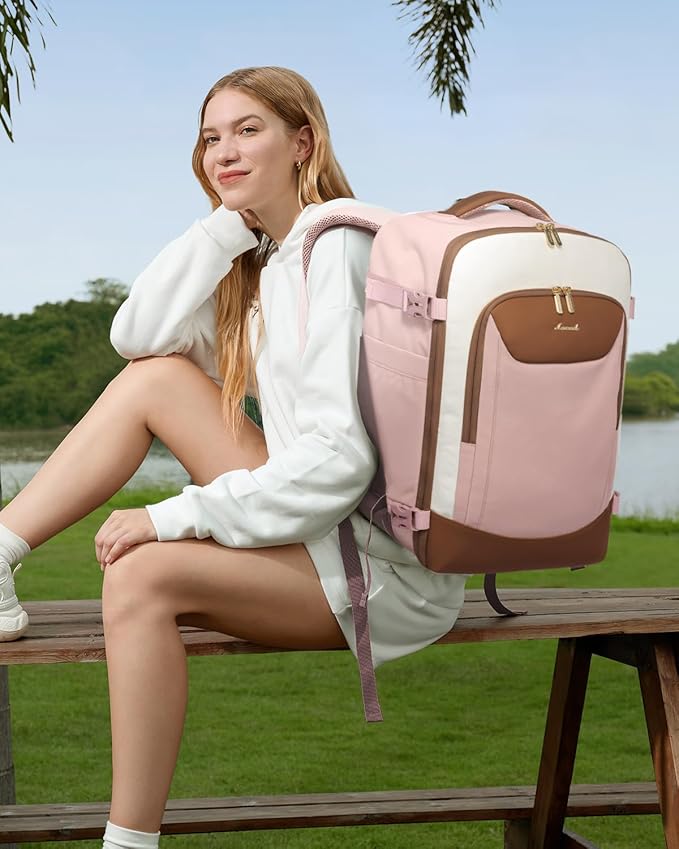 LOVEVOOK 40L Travel Backpack for Women Men, Large Carry on Backpack for Airplanes TSA Personal Item Travel Bag fits 15.6" Laptop, Waterproof Weekender Essentials Airline Approved with 2 Packing Cubes
