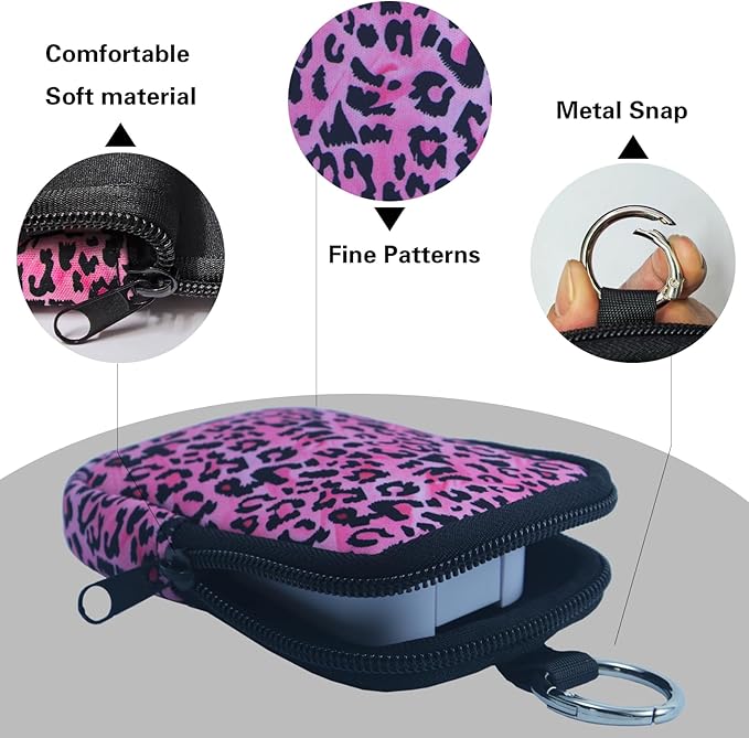 Neoprene Hand Sanitizer Holder Compatible with Touchland, Shockproof Protective Sleeve with Zipper & Snap Hook, Travel Case