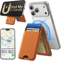 TWZKG for MagSafe Wallet, Works with Apple Find My,5 Card Holder with Stand, Magnetic Phone Wallet for iPhone 17/16/15/14/13/12 Pro Max Plus Air, RFID Blocking Vegan Leather,Brown