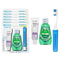 Handy Solutions Oral Care 3-Piece Trial Size Set w/Mouthwash, Whitening Toothpaste, & Travel Toothbrush (Pack of 6), TSA Approved
