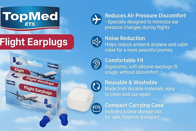 Flight Ear Plugs Pressure Relief Earplugs for Adult 1 Pair