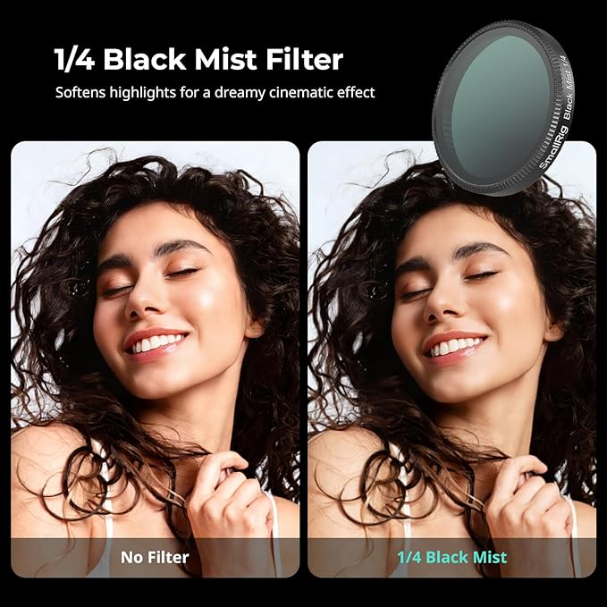 SmallRig Filter Kit for DJI Osmo Action 6, 6 Pack ND8 ND16 ND32 CPL UV 1/4 Effect Black Mist Filters, Snap-On Polarizing Neutral Density & Lens Silicone Cover, HD Optical Glass & Multi-Coated - 5967