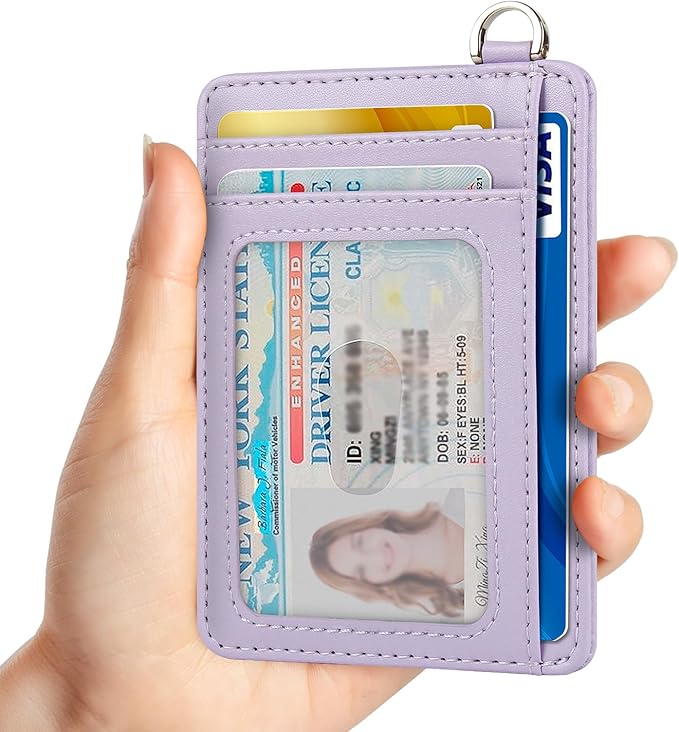 EcoVision Slim Minimalist Front Pocket Wallet, RFID Blocking Credit Card Holder Wallet with Detachable D-Shackle for Men Women
