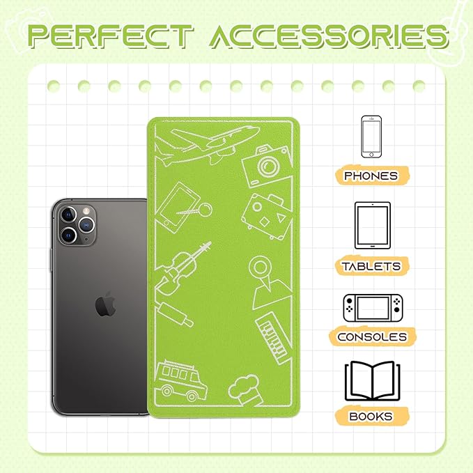 Airplane Phone Holder, Travel Essentials Flexible Phone Holder, Folding Cellphone Stand for Desk, Bed, Office, Treadmill - Airplane Gadgets for Long Travel Accessories(Green)