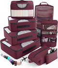 Veken 8 Set Packing Cubes for Travel Essentials, Suitcase Organizer Bags in 4 Sizes, Carry-On Luggage Accessories with Large Laundry Bag & Passport Holder, Must-Have for Airplane, Road Trip & Camping