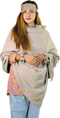 Wayfarer Shawl with Pouch | Voyagers Comfort Set with Luxury Travel Scarf, Eye Mask, Satin Scrunchies & Travel Pouch