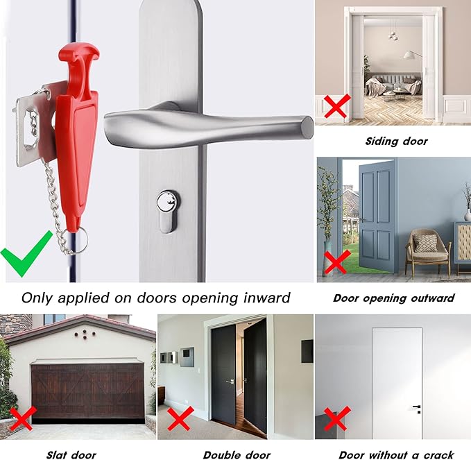 AceMining Portable Door Lock Home Security Door Locker Travel Lockdown Locks for Additional Safety and Privacy Perfect for Traveling Hotel Home Apartment College