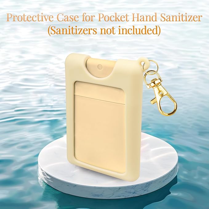 Silicone Case Compatible with Noshinku Pocket Hand Sanitizer, Protective Case with Keychain for Travel Size