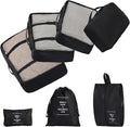 7 Set Packing Cubes for Travel,Suitcase Organizer Bags for Luggage with Shoe Bag, Vacation Travel Essentials & Accessories for Cruise Ship, Airplane Must-Have,Road Trip & Camp Gifts(Black)