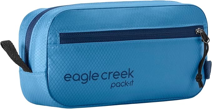 Eagle Creek Pack-It Isolate Quick Trip - Compact Travel Toiletry Bag for Optimizing Luggage Space - Lightweight - Water-Resistant - Easy-Grab Zipper - Sustainable Materials - X-Small - Blue Dawn