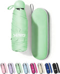 Seniny Mini Portable Travel Umbrella with Case - Compact Umbrellas for Rain & Sun UV Protection for Backpack Pocket, Lightweight Folding Small Umbrella, Tiny Purse Size UV Blocker for Kids Women Girls
