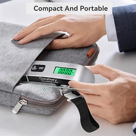 Luggage Scale, Digital Luggage Scale for Travel, Widen Upgrade Rubber Grip, 110 Pounds Portable Suitcase Scales with LED Display, Temperature Sensor, Peeling Function