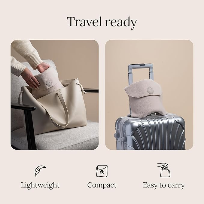 trtl Travel Pillow 2.0 – Scientifically Proven Super Soft Travel Pillow with Premium Head & Neck Support – for Airplane Travel – Machine Washable – Lightweight & Compact – Sand Beige