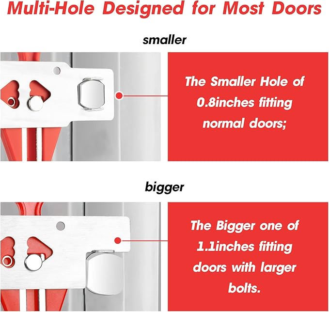 Portable Door Lock Home Security Door Locker for Additional Safety and Privacy 2 Pack AceMining Door Reinforcement Lock White Extra Door Lock with 8 Screws Prevents Unauthorized Entry Perfect for Trav