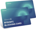 RFID Blocking Cards,Contactless NFC Debit Credit Card Passport ID Card Protector,Slim RFID Card Blocker for Wallet Safe Card Shield, Anti-Theft& Scam, Credit Card Fraud Shield-2 Pack
