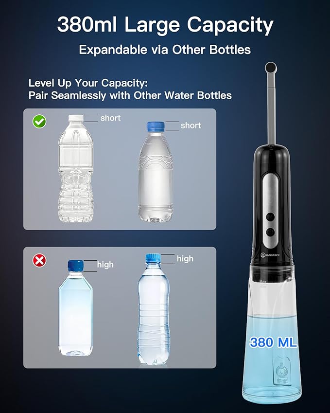 2026 Upgraded Portable Bidet for Travel – High-Pressure Electric Handheld Sprayer, 380ml, Rechargeable 800mAh Battery-Powered, for Women, Men & Babies