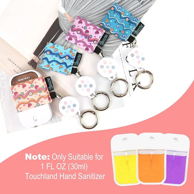 Beautyflier Pack of 4 Elastic Sleeve for Touchland Power Mist and Glow Mist 1FL OZ Hand Sanitizer Spray