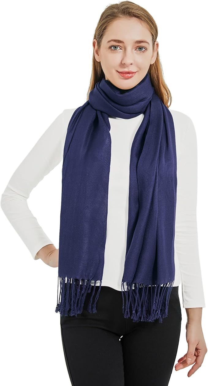 Soft Silky Pashmina Shawl Wraps Solid Colors Scarf for Wedding Evening Dresses