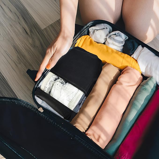 Shoe Bags for Travel,12PCS Black Travel Shoe Bags for Packing,Non-woven Shoe Bags for Storage,Shoe Bags for Travel Women & Man,Portable Shoes Organizer Pouch with Rope,Dust-proof Shoe Bag 13 x 17.32“