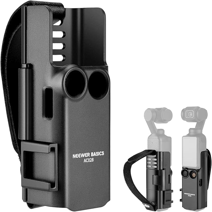 NEEWER Basics Protective Case with Hand Strap, Compatible with DJI Osmo Pocket 3, Pocket 3 Creator Combo Accessories, Extension Handle, Housing Extension Frame, Cold Shoe, Type C Port, SD Card Slot