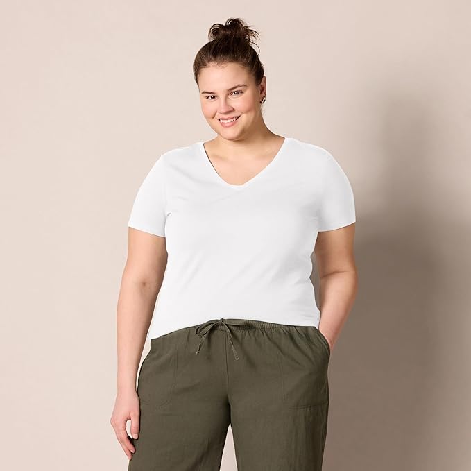 Amazon Essentials Women's Regular-Fit Short-Sleeve T-Shirt (Crewneck and V-Neck Options), Multipacks