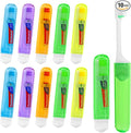 Travel Toothbrush, Toothbrush and Toothpaste Travel Set, Individually Packaged, Includes Storage Case, Foldable Design, 5 Colors, Ideal for Business Trips, and Hotels (10-Pack)