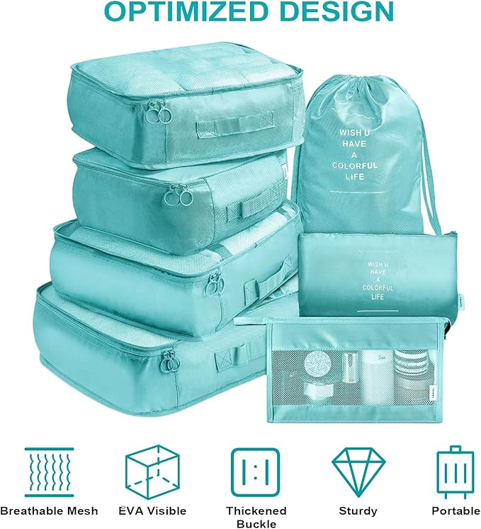 11 Set Packing Cubes for Travel,Gifts for Women Mom,Anti-Tearing Suitcase Organizer for Luggage with Shoe & Hanging Toiletry Bag, Toiletries Travel Bottles, 3 Portable Toothbrush Cases, Green