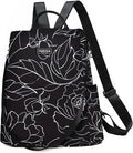 Fmeida Women's Anti-Theft Backpack Purse | Lightweight Travel Daypack for College, Work & Outdoor | Nylon Back pack with Minimalist Floral Design