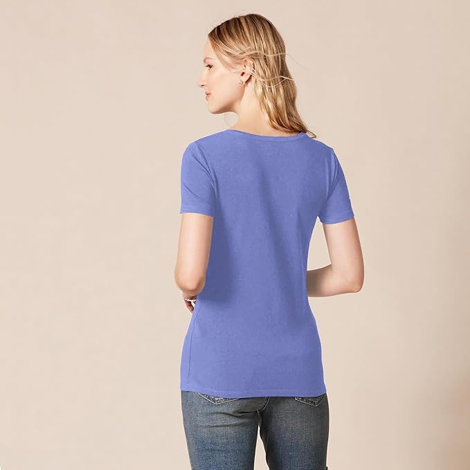 Amazon Essentials Women's Regular-Fit Short-Sleeve T-Shirt (Crewneck and V-Neck Options), Multipacks