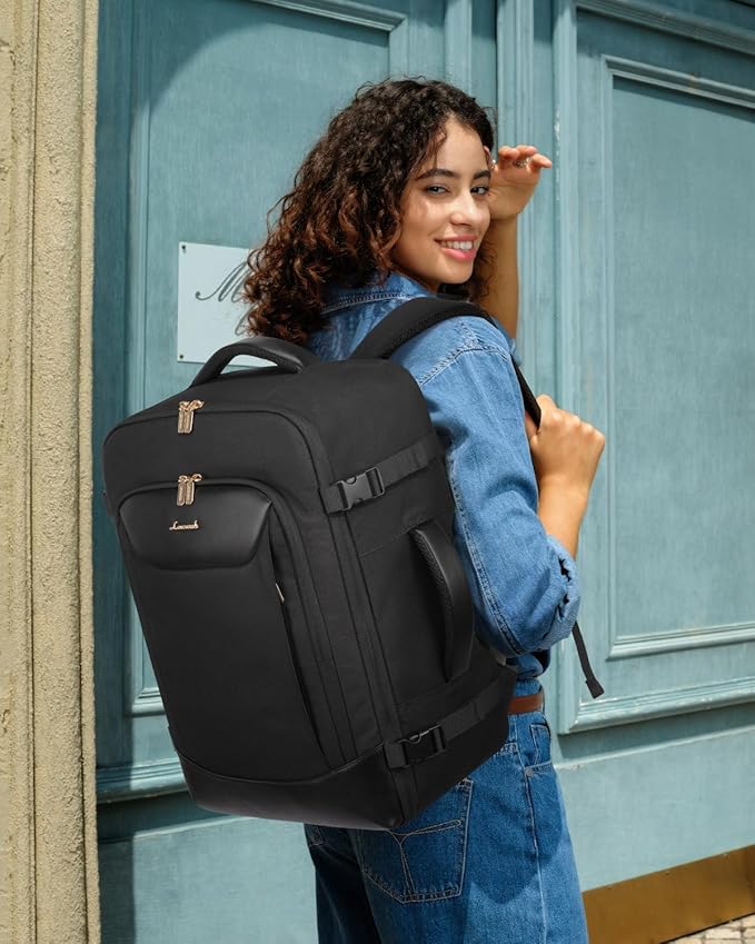 LOVEVOOK 50L Travel Backpack for Women Men, Large Carry on Backpack for Airplanes TSA Personal Item Travel Bag fits 17.3" Laptop, Waterproof Weekender Essentials Airline Approved with 2 Packing Cubes